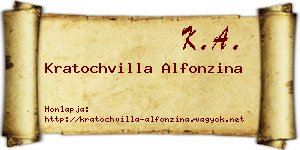 Kratochvilla Alfonzina névjegykártya